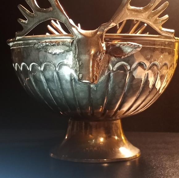 STAG Figurine champagne bowl- silver plated- hammer bowl - Must have ! - Picture 7 of 7